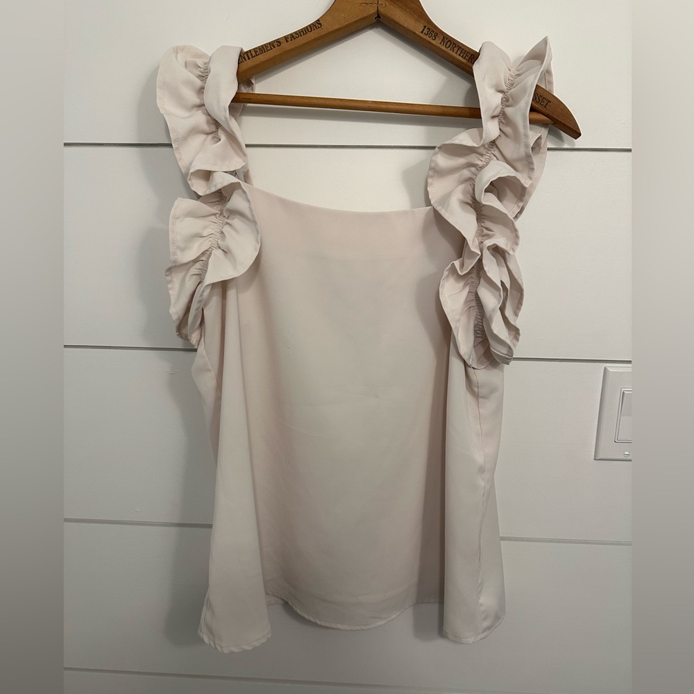 The Find Ivory Blouse with sleeve ruffle-Small
